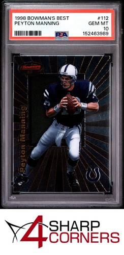 1998 BOWMAN'S BEST #112 PEYTON MANNING RC COLTS HOF PSA 10