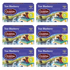 Celestial Seasonings True Blueberry Herbal Tea, Caffeine Free, 20 Tea Bags Box (