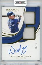 2019 Panini Immaculate Whit Merrifield Dual Materials Auto /18
