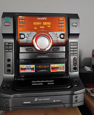 Sony LBT-ZX6 5 Disc CD Changer MP3 Cassette Stereo System Black
