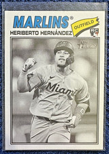 2026 Topps Heritage Black and White Variation Heriberto Hernandez RC #323 Marlin