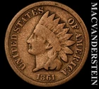 1861 Indian Head Cent - Scarce  Semi-key  Better Date  No Reserve  #K1045