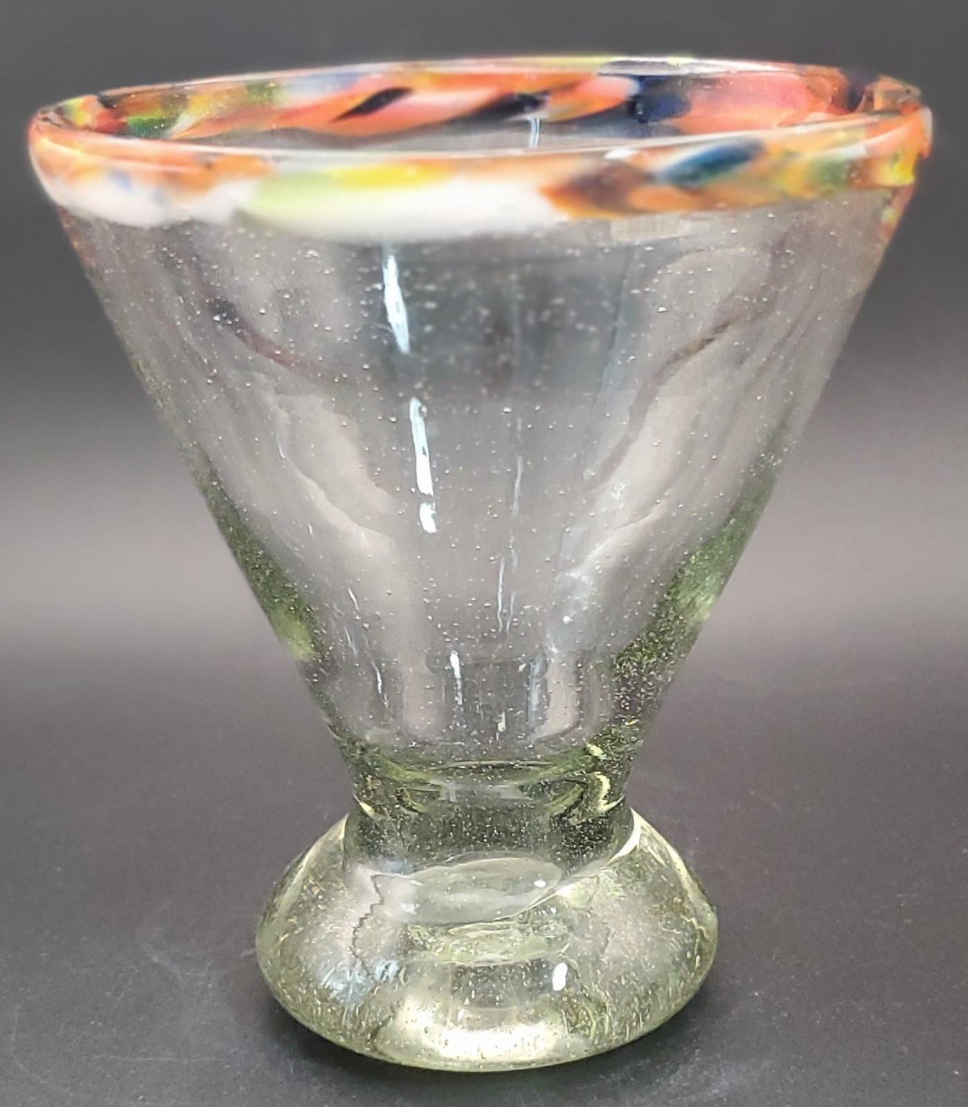 Confetti Hand Blown Cocktail Margarita Glass 5"