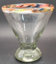 Confetti Hand Blown Cocktail Margarita Glass 5"