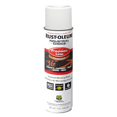 Rust-Oleum 203030V Precision Line Marking Paint, Inverted, White, 20 Oz