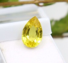 Zaffiro Giallo Naturale Taglio Pera CERTIFICATO 9,15 Ct IMPECCABILE Gemma Sciolta