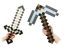 Set Armi Minecraft Foam Pvc Spada Piccola Ferro + Piccone Ferro