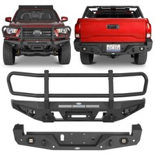 Steek Front Rear Bumper W/winch Plate & Grill Guard Fit Toyota Tacoma 2016-2023 