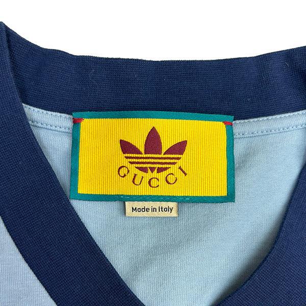 GUCCI アディダスロゴ VネックTシャツ GUCCI x Adidas Pink T-Shirt Cropped V-neck XXS Extra Small