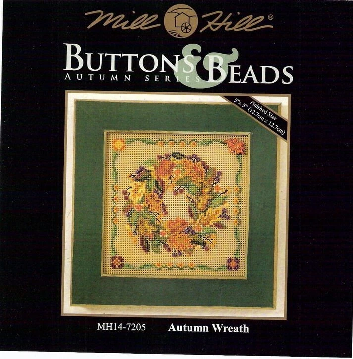 MILL HILL Buttons Beads Kit Counted Cross Stitch AUTUMN WREATH MH14-7205