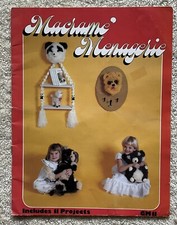 VTG. 1978 MACRAME MENAGERIE PATTERN BOOK - 11 ANIMAL PROJECTS PRE-OWNED VG
