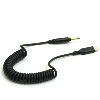 USB-C to Aux-Cord4FT Male to Male 3.5mm Audio-Jack Coiled-Cable with DAC Cor