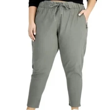 Celebrity Pink Women's Plus Size 3X Army Green Zip-Pocket Pull-On Stretch Pants 