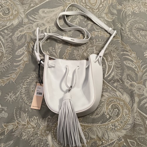 NWT 🍭 Rebecca Minkoff Leather Small Lulu Crossbody Bucket Tote White eBay