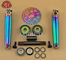 AltaLine 3 PC BICYCLE 1 SPEED CHROMOLY CRANKSET w/25T NEON Sprocket CRUISER BMX.