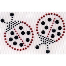 Dritz Iron-On Applique Rhinestuds Ladybugs 2 , NEW