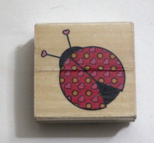 Ladybug Ladybird Polka Dot Heart Beetle Love Bug Insect Cute Rubber Stamp