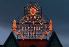8" x 10" Photo Historic Electric City Sign,Scranton