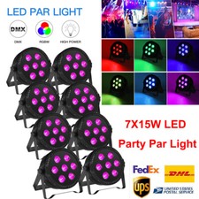 10X 7LED Par Light DMX RGBW Beam Stage Wash Lighting Effect DJ Show Disco Lights