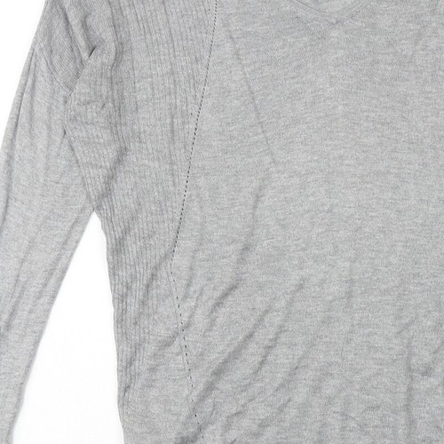Promod Womens Grey V-Neck Viscose Blend Jumper Size L - Picture 8 of 10