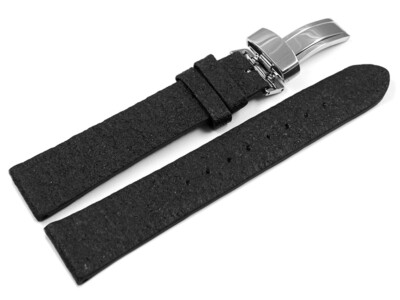 Veganes Uhrenarmband Kippfaltschließe Ananas schwarz 14mm 16mm 18mm 20mm 22mm