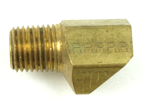 Parker 3/8" Tube Inverted Flare (5/8-18) 1/4" MNPT Brass 45ยฐ Elbow 259IFHD-6-4