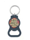 Vintage "My Ideal Girlfriend Is A Nympho,,,,,,," Bottle Opener Keychain  — photo 1