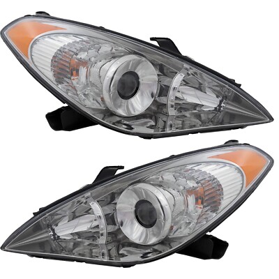 Headlight Set For 2004 2005 2006 Toyota Solara Left and Right With Bulb 2Pc