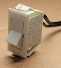 Zing Ear ZE-204 SPST On/Off Rocker Switch w/ Wire Leads White Blank 10A 250VAC