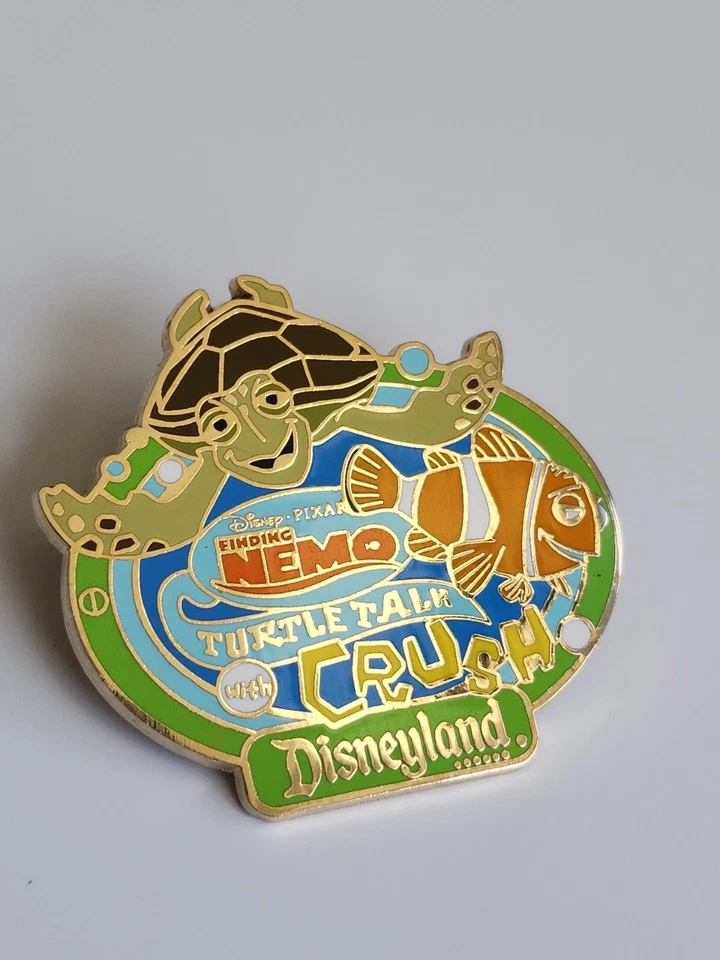 Finding Nemo Turtle Talk with Crush Trading Pin Pixar Disneyland Blue Border - Image 2 of 4