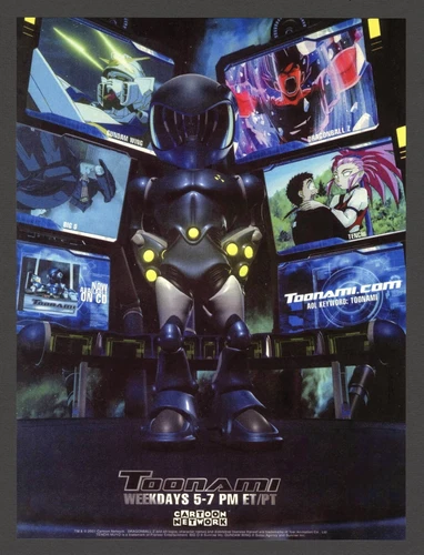 TOONAMI 2001 Gundam Wing Dragon Ball Z DBZ Tenchi Muyo Promo Ad Art Print Poster