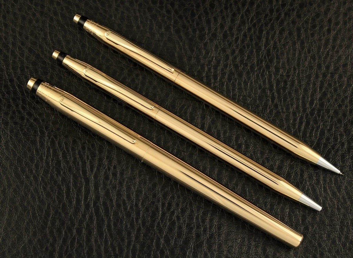 Cross Solid 14k Gold 3-Piece Set - Fountain, Ballpoint, Pencil