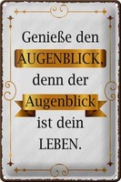 Blechschild Spruch 20X30 Cm GenießE Den Augenblick Denn Deko Schild Tin Sign