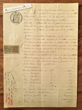 ● Timbre quittance petite anomalie > 40c avec O quasi fermé - papier 1924 Fabre