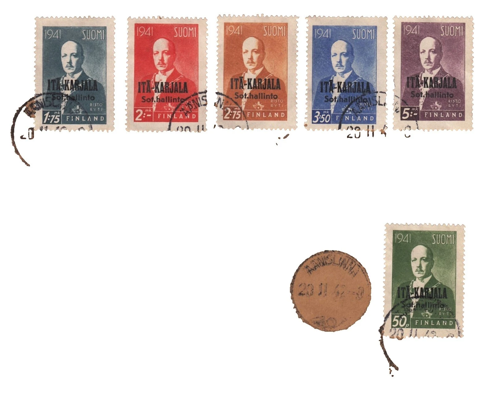 Los políticos primer día de emisión sellos finlandés