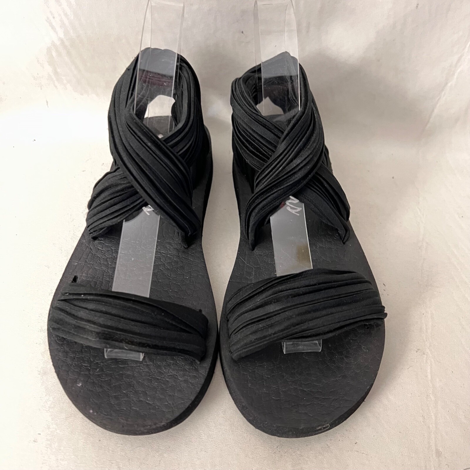 Skechers Yoga Foam Sandals Women's 6 Black Meditation Still Sky Cross