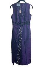 Prada Dress Purple Silk Brace Detail Size 4 Gown Zibeline