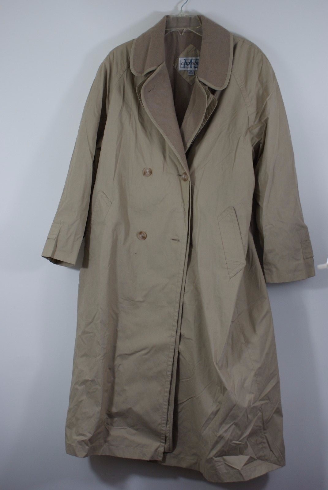 MS Cambridge Women's Size 12 Tan Trench Coat With Zip Out Lining Length