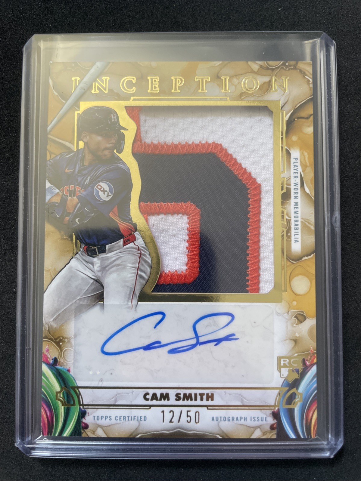 2025 Topps Inception Baseball Cam Smith Jumbo Patch Auto 12/50 IAJP-CS Houston