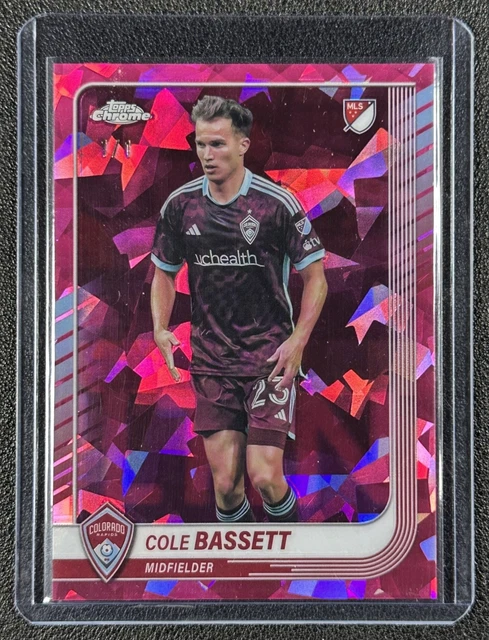 1/1 Cole Bassett 2025 Topps Chrome Sapphire MLS #48 Padparadscha Refractor 1/1