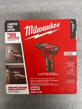 Milwaukee M12 Cordless 1/4" Hex Screwdriver 2401-21P W/Battery and M12 Charger