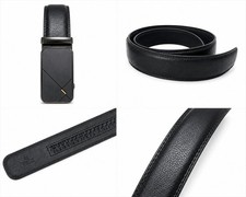 Image of Men’s PU Leather Ratchet Belt Automatic Buckle Formal Casual Smart Belt