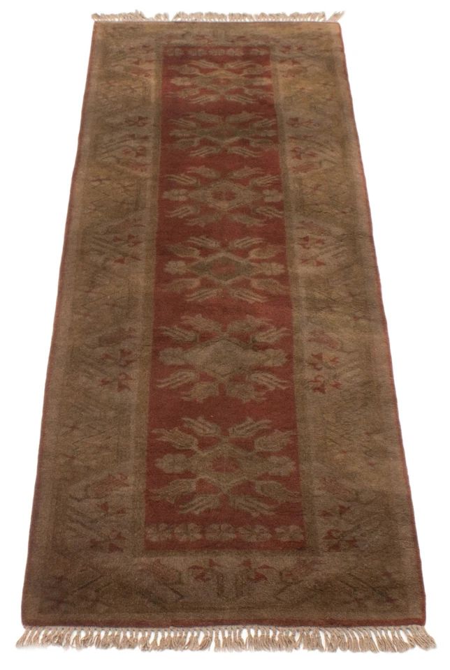 Vintage Hand-knotted Runner Rug 2'8" x 8'6" Traditional Oriental Wool Carpet - Image 3 of 4