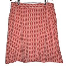 Cato A-Line Skirt Orange Grid Pattern Career Casual Trendy Cute Womens I646