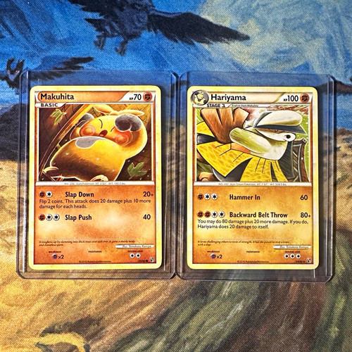 Pokemon TCG HS Undaunted Makuhita 55/90 & Hariyama 14/90 2 Card Lot