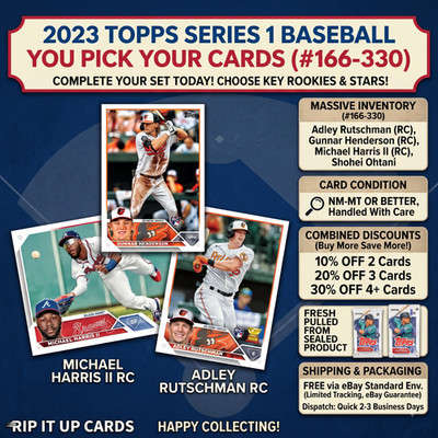 2023 Topps Series 1 Baseball Base Singles #166-330 You Pick Complete Your Set RC
