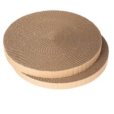 10-Inch Round Cat Scratcher Pads - Replacement Cardboard Refills 2pcs