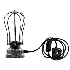 Industrial Metal Cage Table Lamp E27 Vintage Desk Light for Living Room, Bedroom