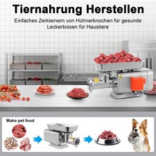 Profi Gastro Edelstahl Fleischwolf mit 300 kg/Std. Durchsatz,1500 Watt Motor