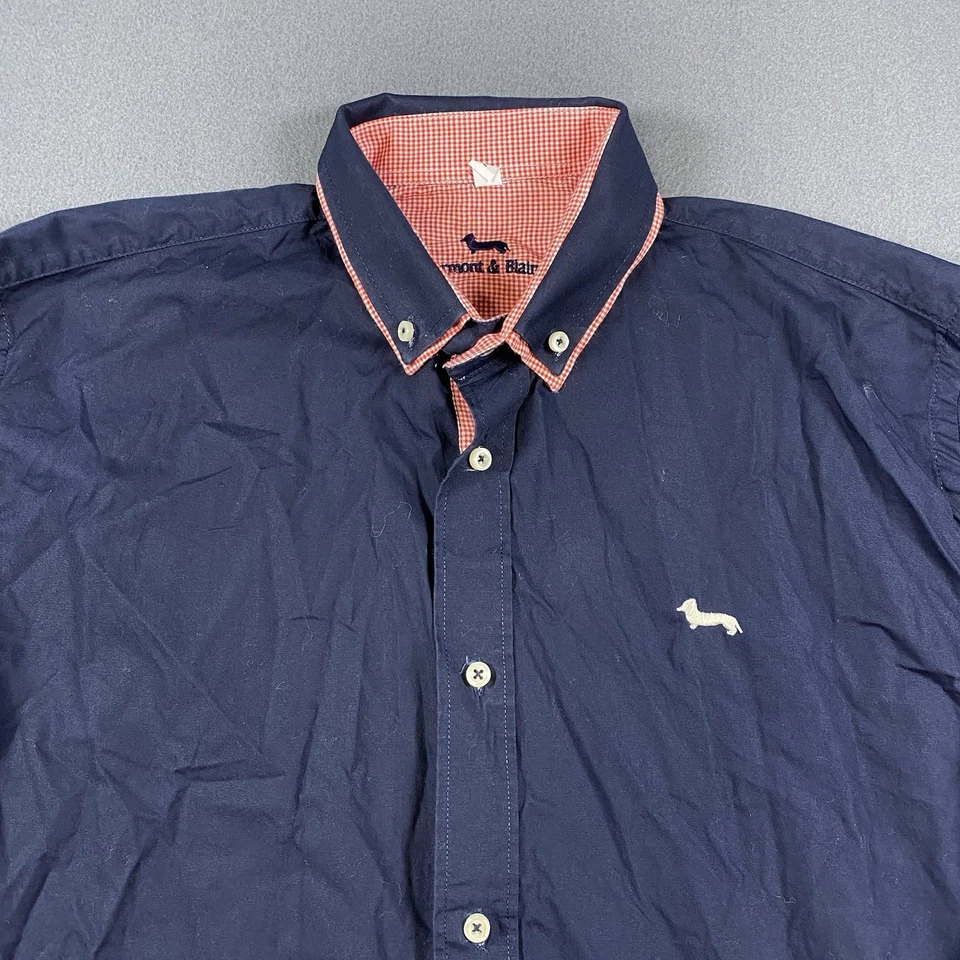 Harmont & Blaine Long Sleeve Button Down Shirt Men's Size Large Blue Preppy - Image 2 of 4